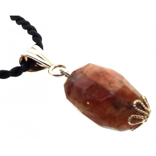 Sunstone Gemstone Faceted Pendant